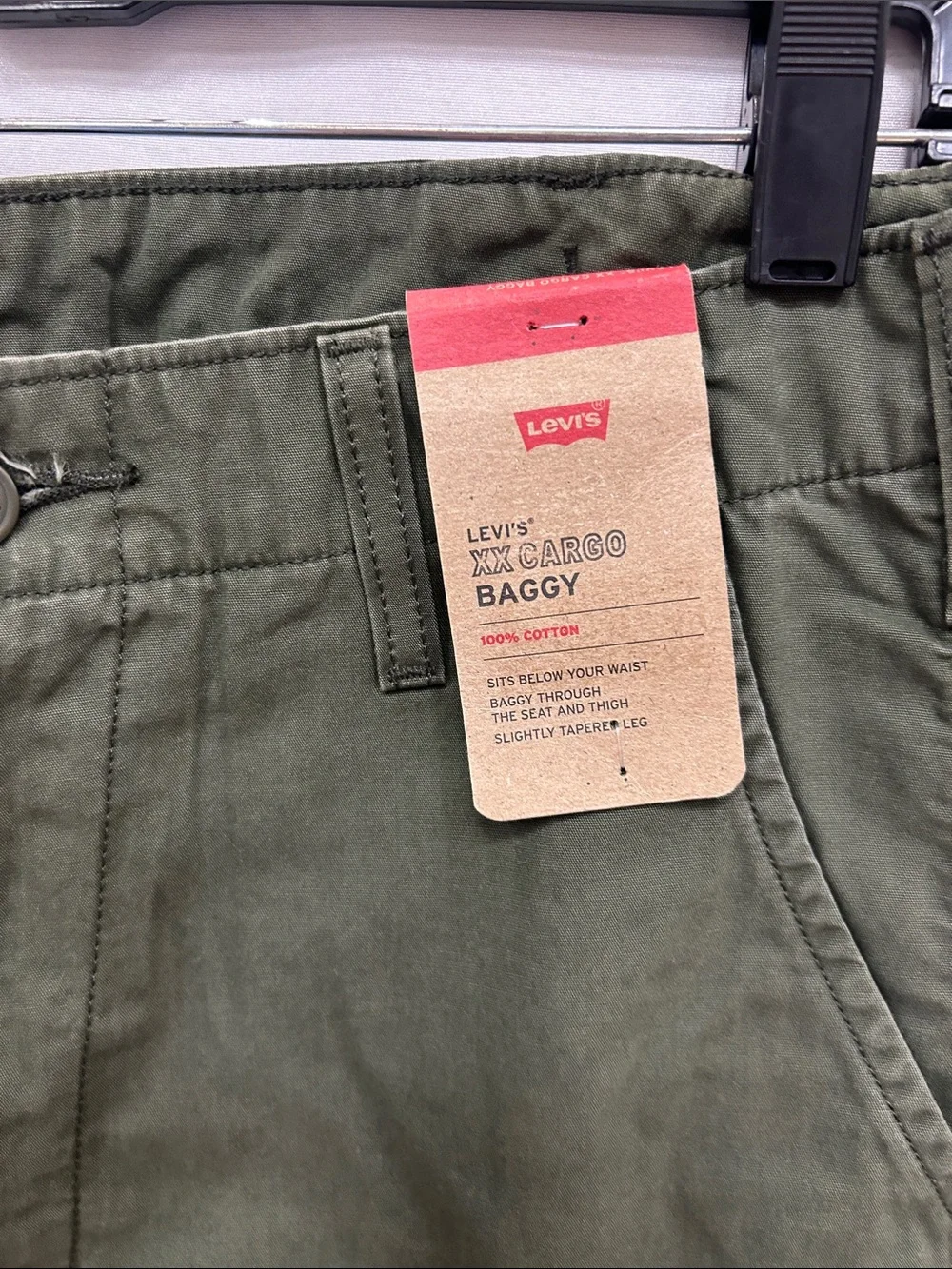 Levi's Olive Green Men's XX Cargo Pants 100% Cotton
